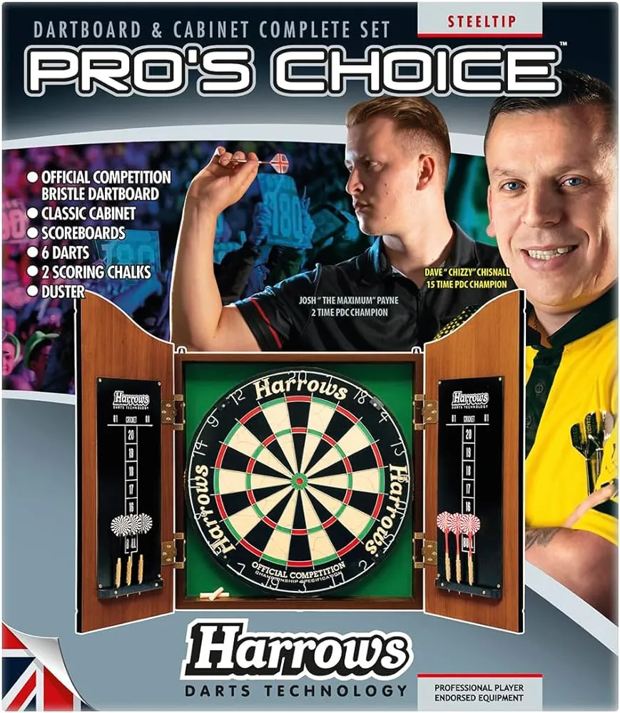Harrows Pro's Choice Dartboard & Cabinet Set