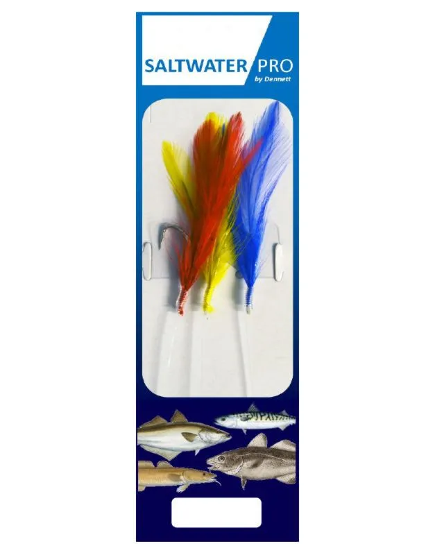 Dennett Saltwater Pro 3 Hook Coloured Feather Rigs